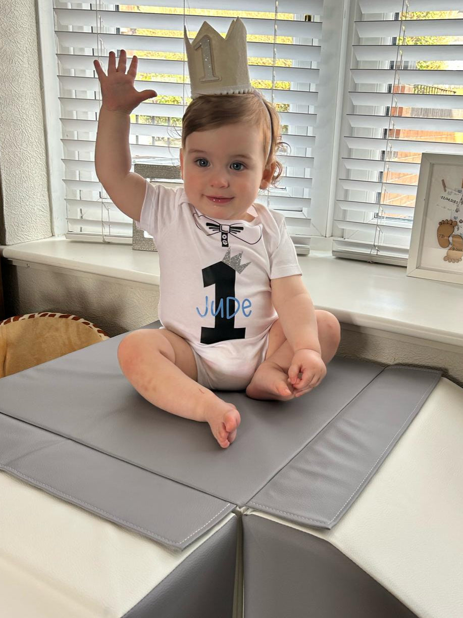 Baby boys first birthday personalised vest