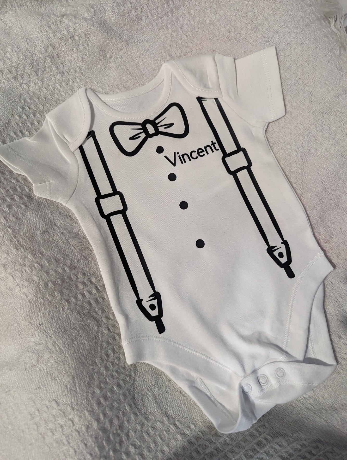Dicky bow and braces name vest