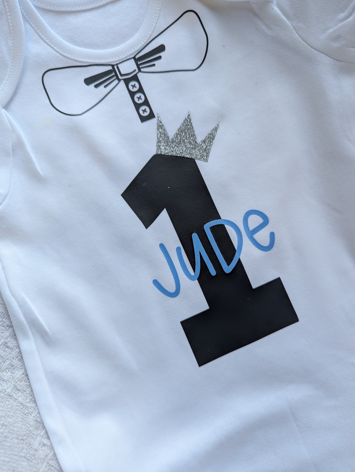Baby boys first birthday personalised vest