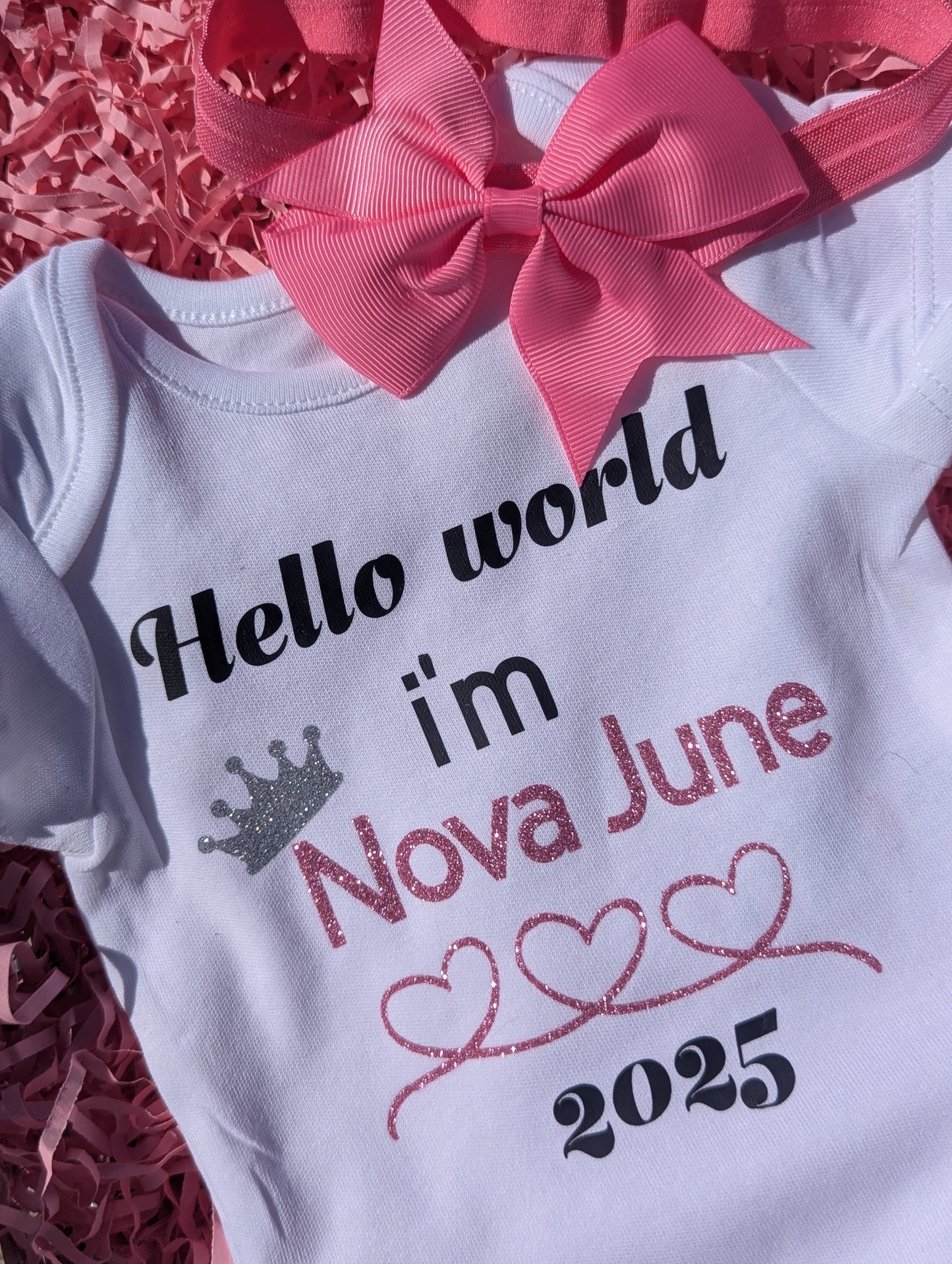 Hello world welcome baby vest and headband
