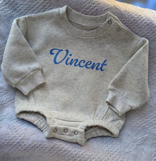 Personalised sweatshirt romper