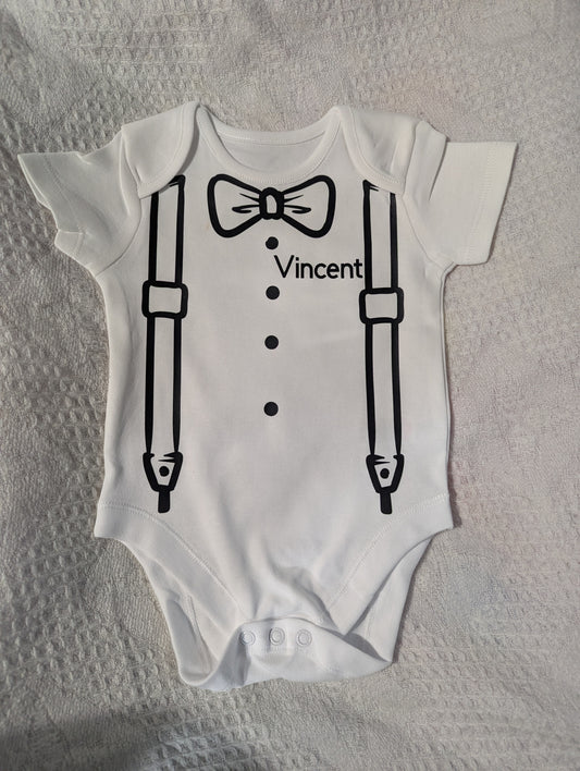 Dicky bow and braces name vest