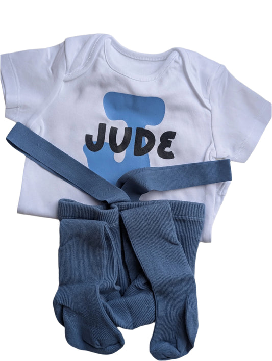 Boys pantaloons and personalised baby vest